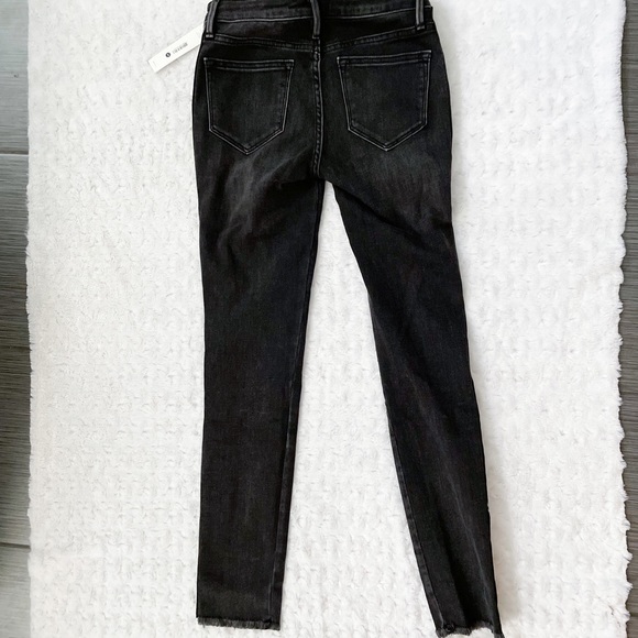 NWT-AQUA Glitter Side Striped Black Frayed Jeans - Picture 3 of 12